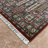 Shatranj - Hand Knotted Wool Rug in Rust Red/Pale Blue