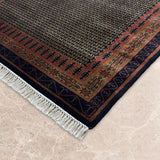 Ardalan – Hand Knotted Wool Rug in Black/Rust