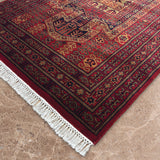 Orvash - Hand Knotted Wool Rug in Crimson Red/Burnt Orange