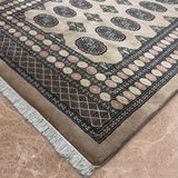 Niraaz - Hand Knotted Wool Rug in Beige/Black