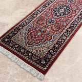 Gul-Mirvarid – Hand Knotted Wool Rug in Rust/Navy Blue