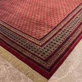 Ruhana Bagh – Hand Knotted Wool Rug in Ribbon Red/Mushroom