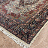 Zahra Mahal – Hand Knotted Wool Rug in Ivory/Brown