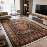 Khusboo – Hand Knotted Wool Rug in Navy Blue/Mustard
