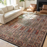 Naaz – Hand Knotted Wool Rug in Navy Blue/Red