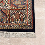 Naaz – Hand Knotted Wool Rug in Navy Blue/Red