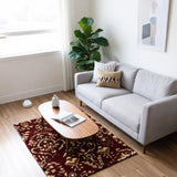 Gulrez-e-Shaam – Hand Tufted Wool Rug in Maroon/Cream