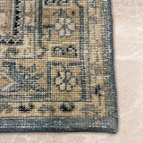 Aab-e-Khamosh – Hand Knotted Wool Rug in Ice Blue/Beige