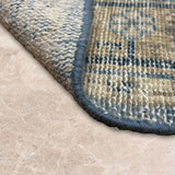 Aab-e-Khamosh – Hand Knotted Wool Rug in Ice Blue/Beige