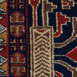 Neelgar Junoon – Hand Knotted Wool Rug in Navy Blue/Red