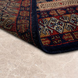 Neelgar Junoon – Hand Knotted Wool Rug in Navy Blue/Red