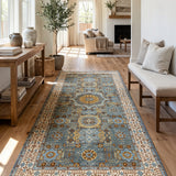 Aab-e-Raah – Hand Knotted Wool Rug in Sky Blue/Grey