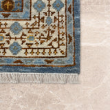 Aab-e-Raah – Hand Knotted Wool Rug in Sky Blue/Grey