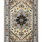 Nazneen-e-Aab – Hand Knotted Wool Rug in Blue/Cream