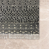 Siyahrekh – Hand Knotted Wool Rug in Black/Cream