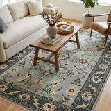 Nargisyaan – Hand Knotted Wool Rug in Grey/Cream
