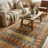 Rangrez – Hand Knotted Wool Rug in Orange/Grey