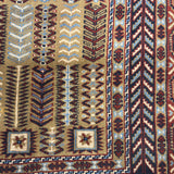 Ruh Safar – Hand Knotted Wool Rug in Navy Blue /Camel Brown