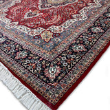 Samira - Hand Knotted Wool Rug in Crimson/Midnight Blue