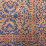 Yamuna - Hand Knotted Wool Rug in Rust Brown/Royal Blue