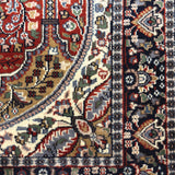 Suhaila - Hand Knotted Wool Rug in Crimson Red/Midnight Blue
