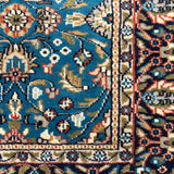 Samudra - Hand Knotted Wool Rug in Teal Blue/Deep Charcoal