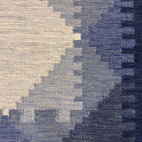 Indra Rekha – Hand Woven Wool Rug in Indigo/Cream