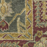 Zariyah Bloom – Hand Tufted Wool Rug in Sage Green/Maroon