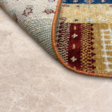 Sutravan – Hand Knotted Wool Rug in Orange/Navy Blue