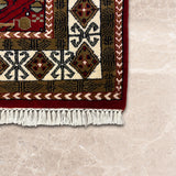 Laalkaar – Hand Knotted Wool Rug in Red/Cream