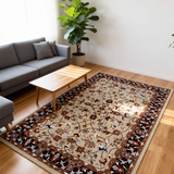 Rivayat – Hand Tufted Wool Rug in Beige/Wine