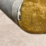 Measured Stillness – Hand Tufted Wool Rug in Teal Blue/Mustard