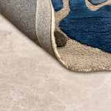 Tidal Trance – Hand Tufted Wool Rug in Teal Blue/Beige