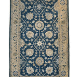 Aab-e-gulshan – Hand Tufted Wool Rug in Teal Blue/Sand