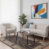 Borderline Drift – Hand Tufted Wool Rug in Chocolate Brown/Beige