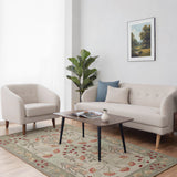 Gulzar-e-Nargis – Hand Tufted Wool Rug in Pistachio Green