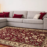 Mehr-e-Kashan – Hand Tufted Wool Rug in Brick Red/Beige