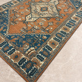 Zarif Dalan – Hand Tufted Wool Rug in Rust/Teal Blue