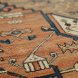 Zarif Dalan – Hand Tufted Wool Rug in Rust/Teal Blue