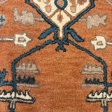 Zarif Dalan – Hand Tufted Wool Rug in Rust/Teal Blue