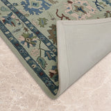 Sabz Gulshan – Hand Tufted Wool Rug in Sage Green/Slate Blue