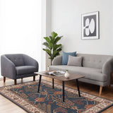 Sahar Bagh – Hand Tufted Wool Rug in Slate Blue/Beige