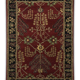 Mehr Shajar – Hand Tufted Wool Rug in Wine Red/Navy Blue