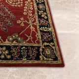 Mehr Shajar – Hand Tufted Wool Rug in Wine Red/Navy Blue