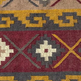 Amber Traverse – Hand Woven Jute Rug in Mustard Yellow/Maroon