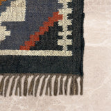Slate Passage – Hand Woven Jute Rug in Slate Blue/White