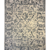 Saahir – Hand Knotted Wool Rug in Light Grey/Slate Grey