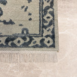 Saahir – Hand Knotted Wool Rug in Light Grey/Slate Grey