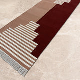Axis Form – Hand Woven Cotton Rug in Maroon/Teracotta