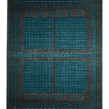Neelkhana – Hand Knotted Wool Rug in Turquoise Blue/Black